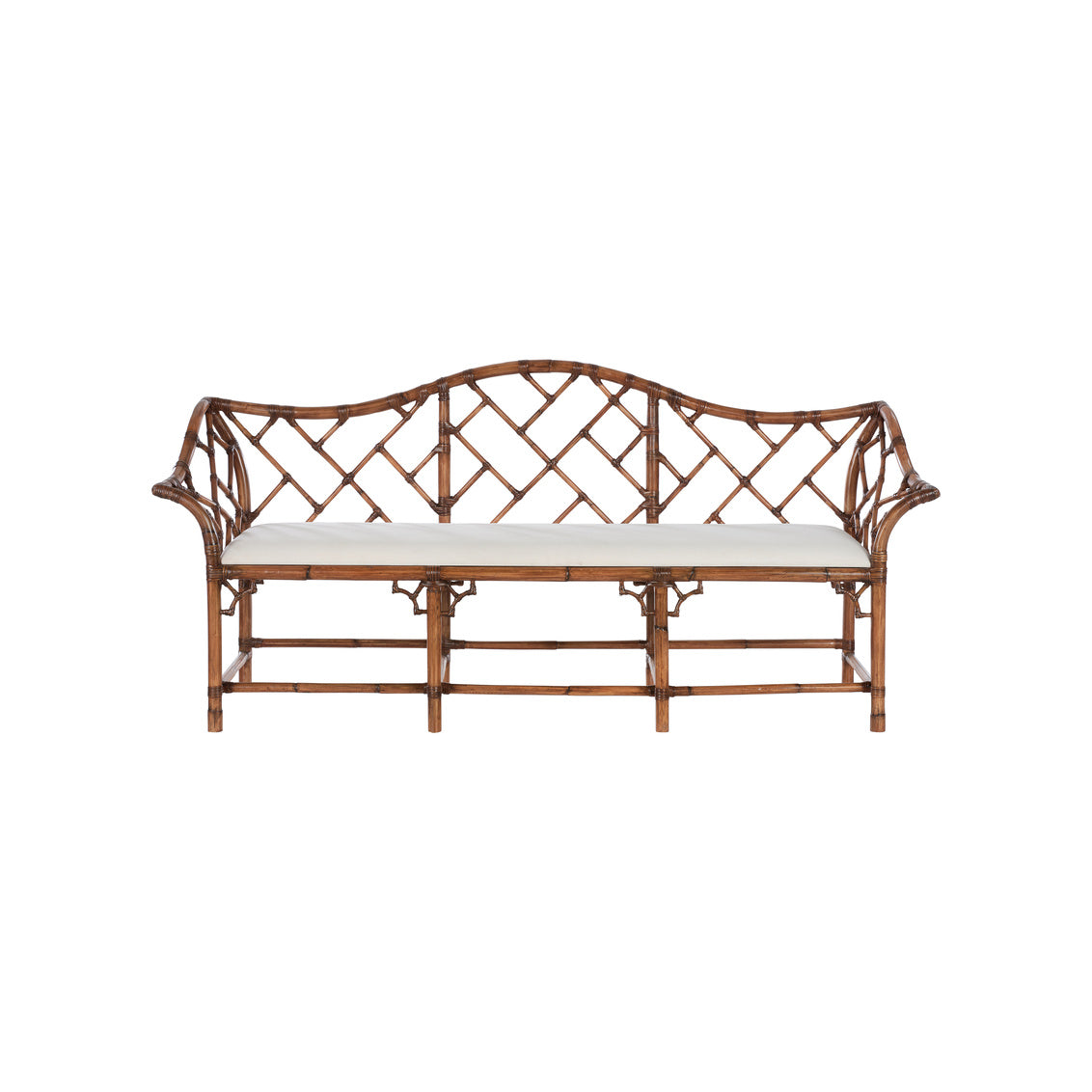 Chippendale Bamboo Rattan Settee