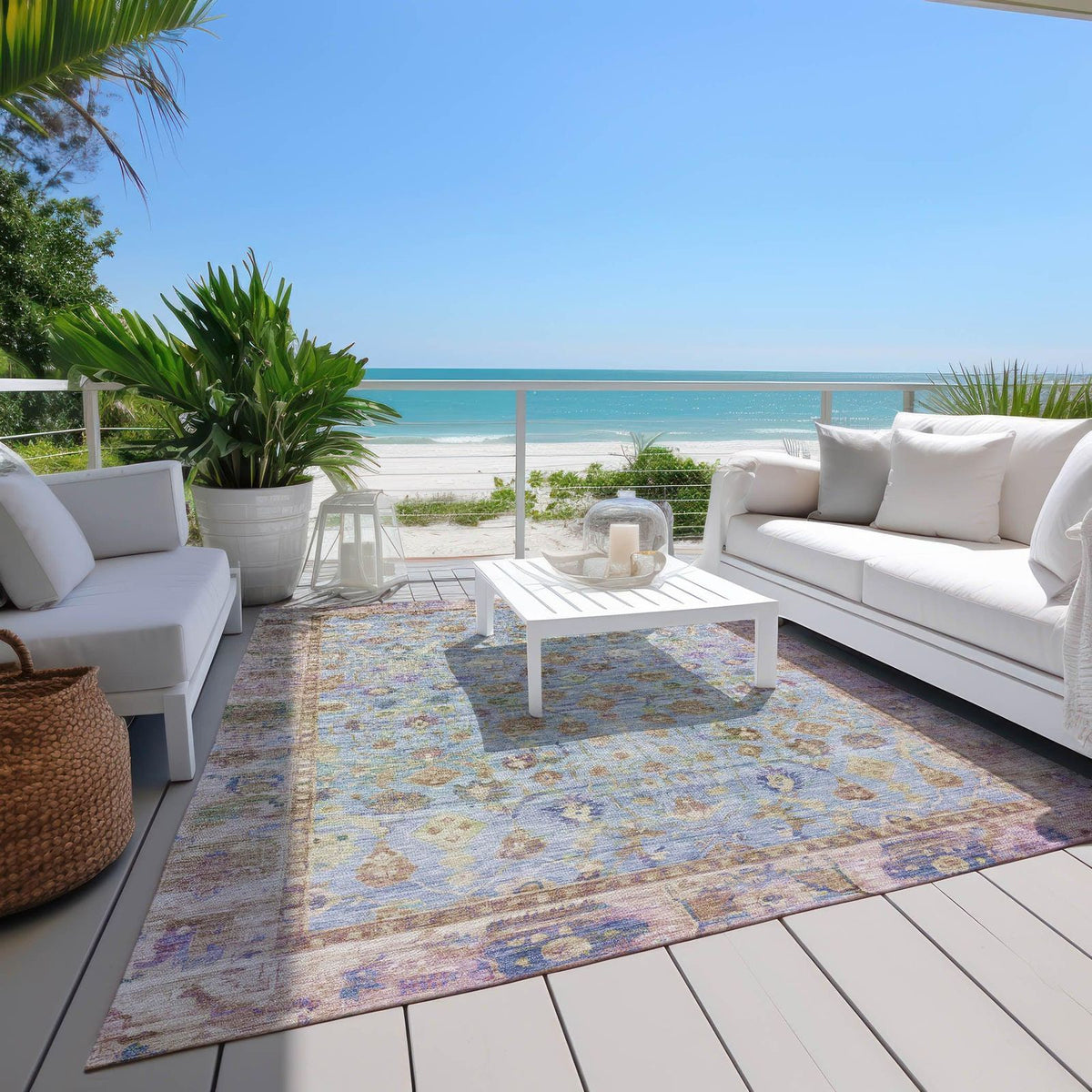 Laeel Seafoam Washable Indoor-Outdoor Rug -- view 3