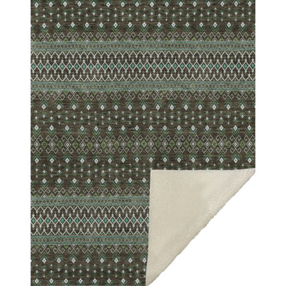 Lazy Rivers Brown Washable Indoor-Outdoor Rug