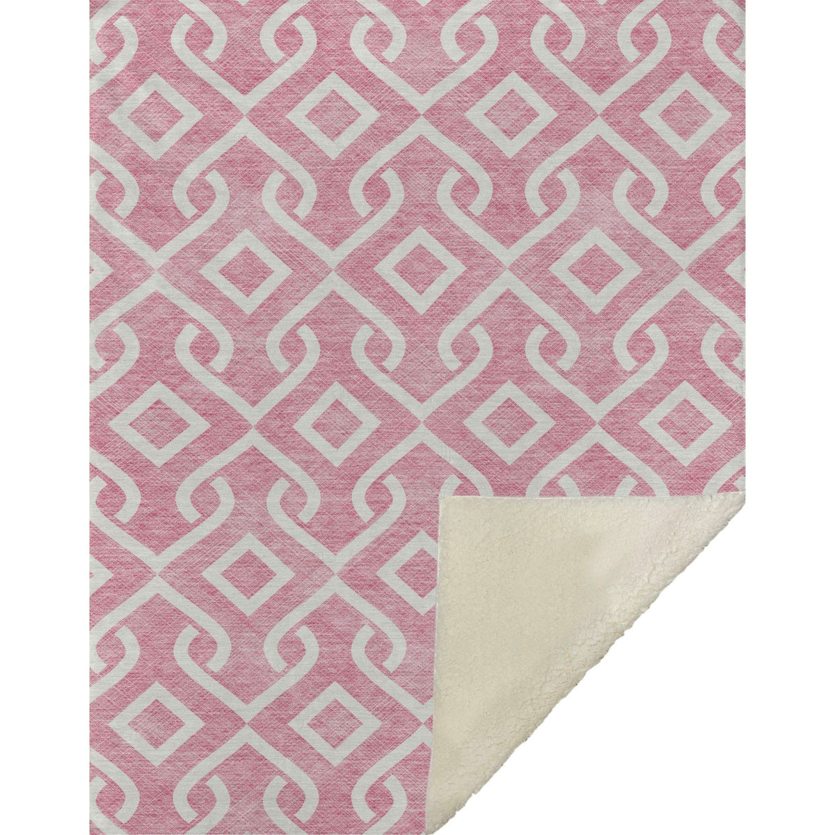 Offset Stripes Blush Washable Indoor-Outdoor Rug