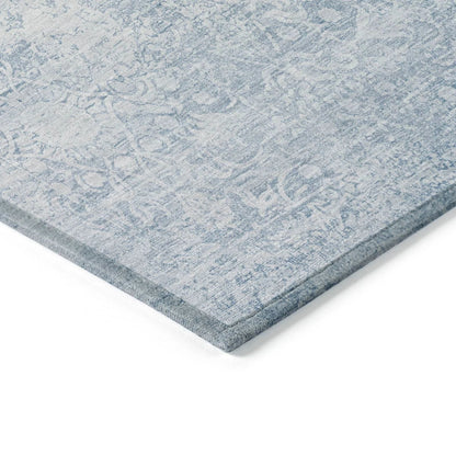 Kaelas Blue Washable Indoor-Outdoor Rug