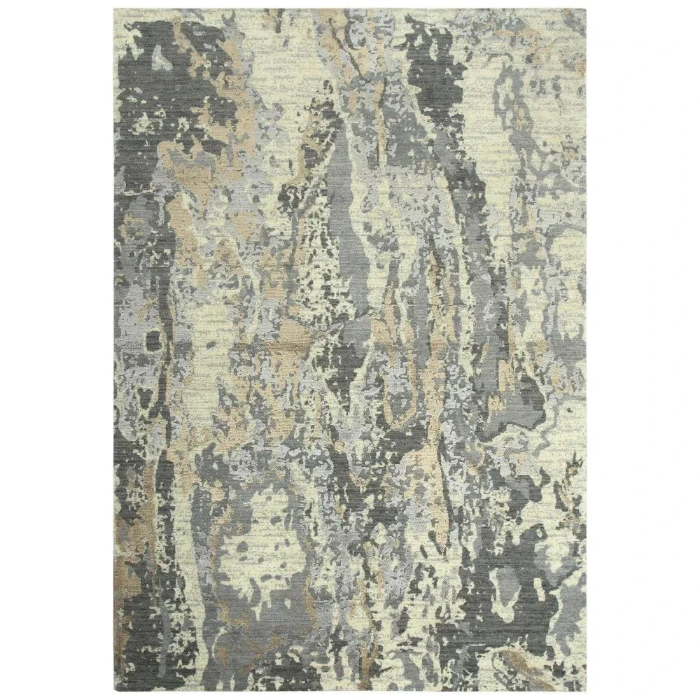 Agra Abstract Beige Large Area Rugs For Living Room