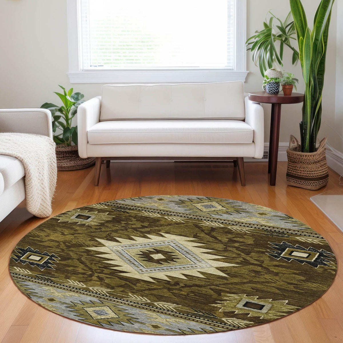 Jaelas Brown Washable Indoor-Outdoor Rug