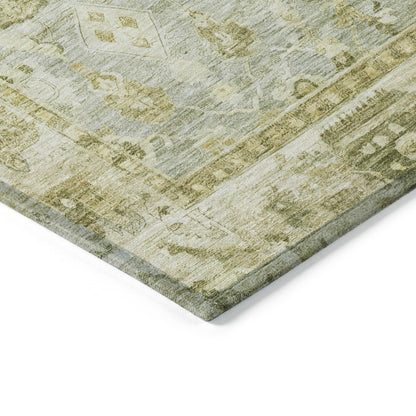 Laeel Green Washable Indoor-Outdoor Rug