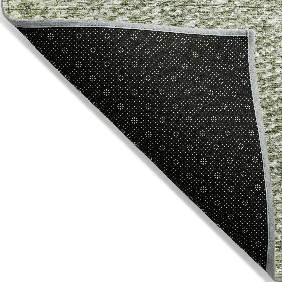 Laearis Green Washable Indoor-Outdoor Rug