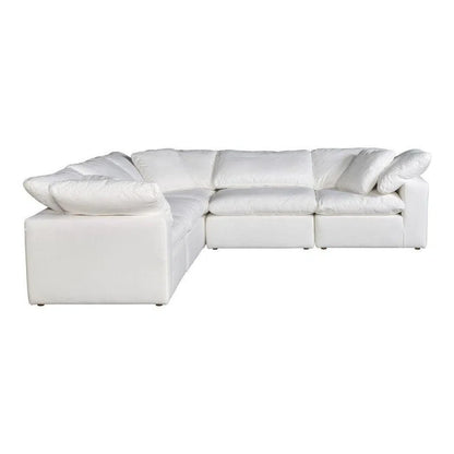 5 PC Set Performance Terra Condo White Sectional Modular Modular Sofas LOOMLAN By Moe's Home