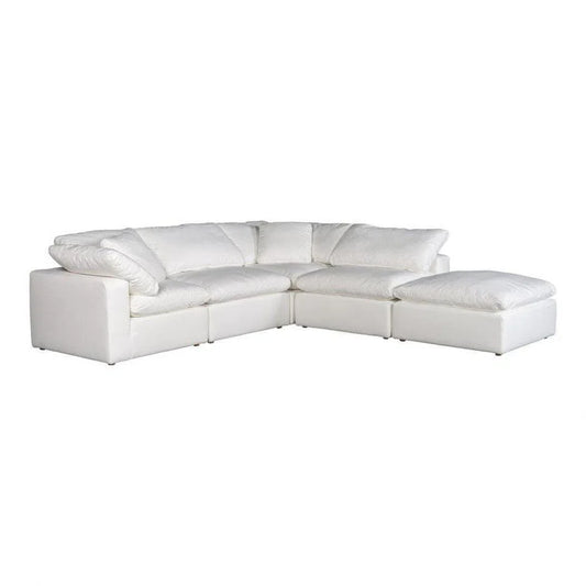 5 PC Set Stain Resistant Terra Condo White Dream Modular Modular Sofas LOOMLAN By Moe's Home