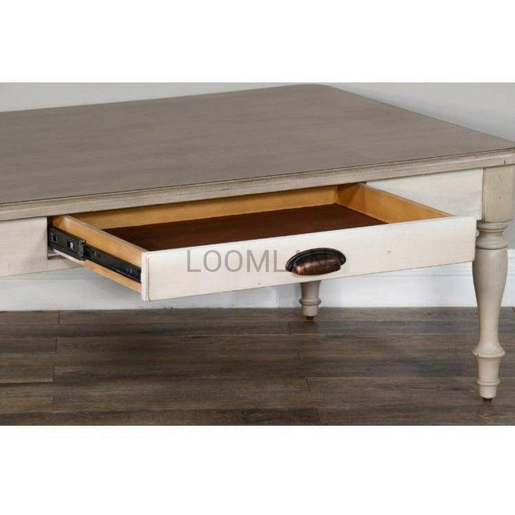 50" Rectangular Off-White Vintaged Cocktail Coffee Table Coffee Tables Sideboards and Things By Sunny D