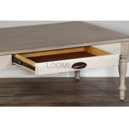 50" Rectangular Off-White Vintaged Cocktail Coffee Table Coffee Tables Sideboards and Things By Sunny D