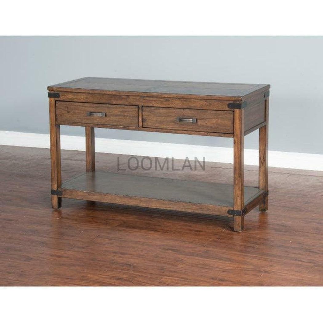 50" Rustic Wood Accent Sofa Console Table Storage Shelf 2 Drawers Console Tables Sideboards and Things By Sunny D