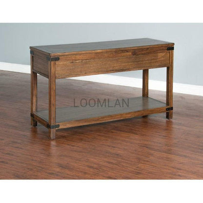 50" Rustic Wood Accent Sofa Console Table Storage Shelf 2 Drawers Console Tables Sideboards and Things By Sunny D