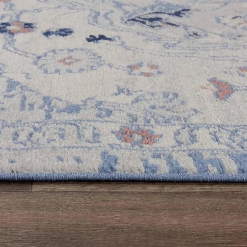 Dann Medallion Blue Kitchen Hallway Runner Rug - LOOMLAN - LOOMLAN - Area Rugs