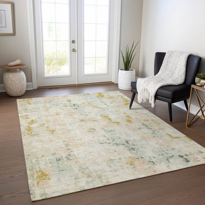 Jaelaris Brown Washable Indoor-Outdoor Rug -- brown