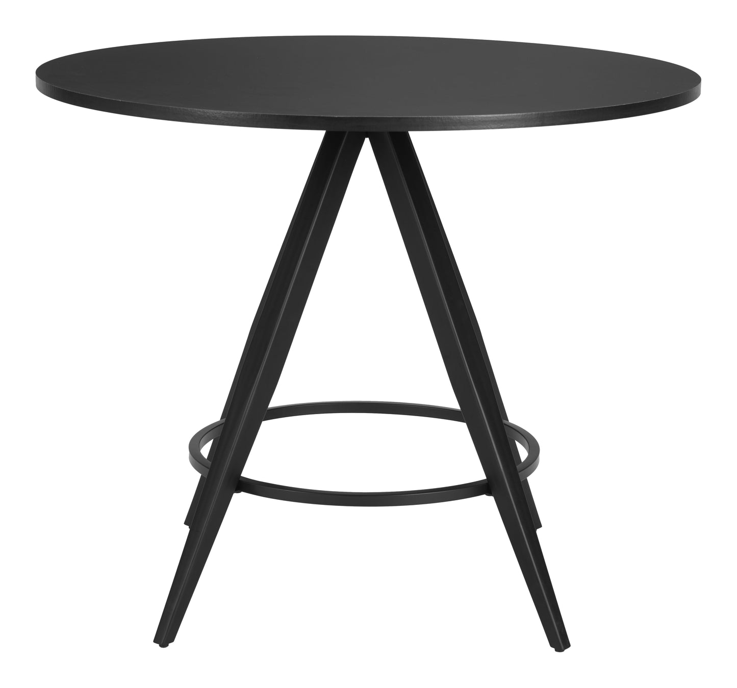 Dinos Wood and Steel Black Round Dining Table