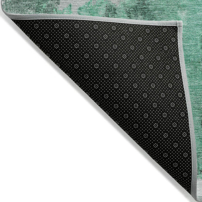 Jaelion Teal Washable Indoor-Outdoor Rug