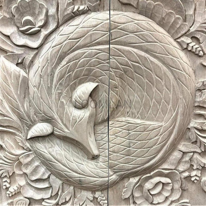 50xMother Nature Sleeping Fox Tall Cabinet - LOOMLAN - LOOMLAN - Accent Cabinets