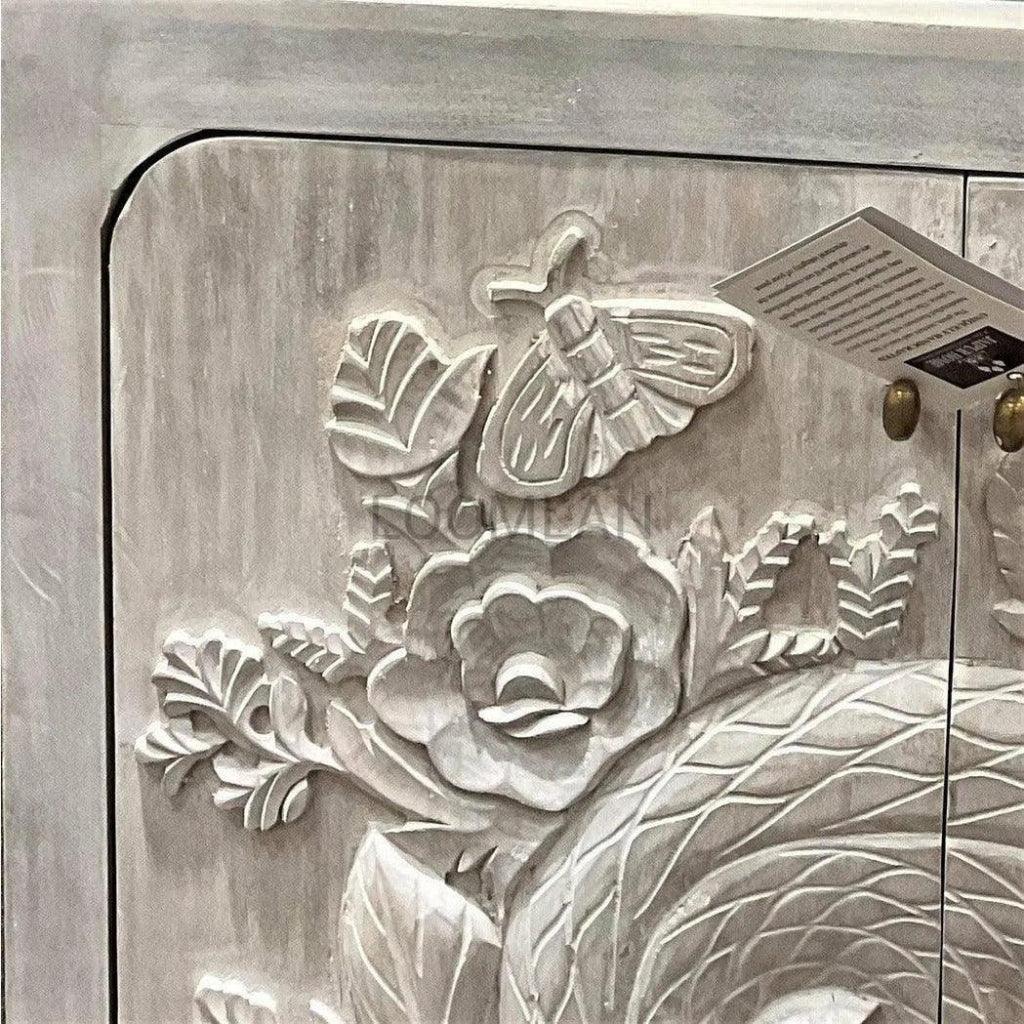 50xMother Nature Sleeping Fox Tall Cabinet - LOOMLAN - LOOMLAN - Accent Cabinets