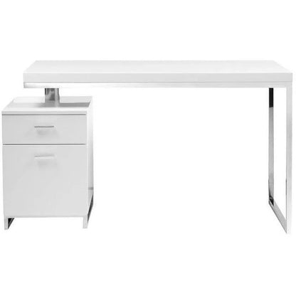 51 Inch White Modern Executive Desk Home Office Desks LOOMLAN By Moe's Home