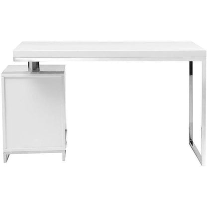 51 Inch White Modern Executive Desk Home Office Desks LOOMLAN By Moe's Home