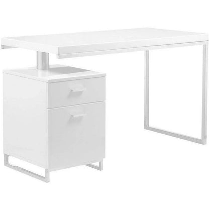 51 Inch White Modern Executive Desk Home Office Desks LOOMLAN By Moe's Home