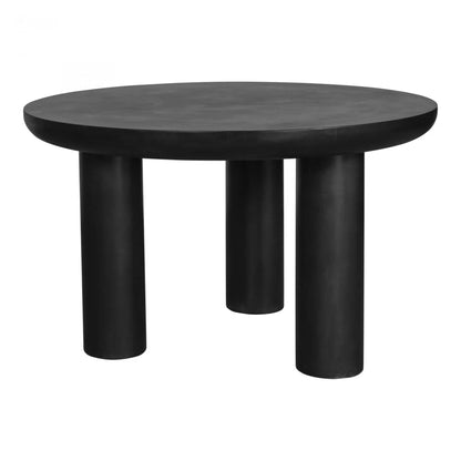 51" Round Black Concrete Outdoor Dining Table Outdoor Dining Tables LOOMLAN By Moe's Home