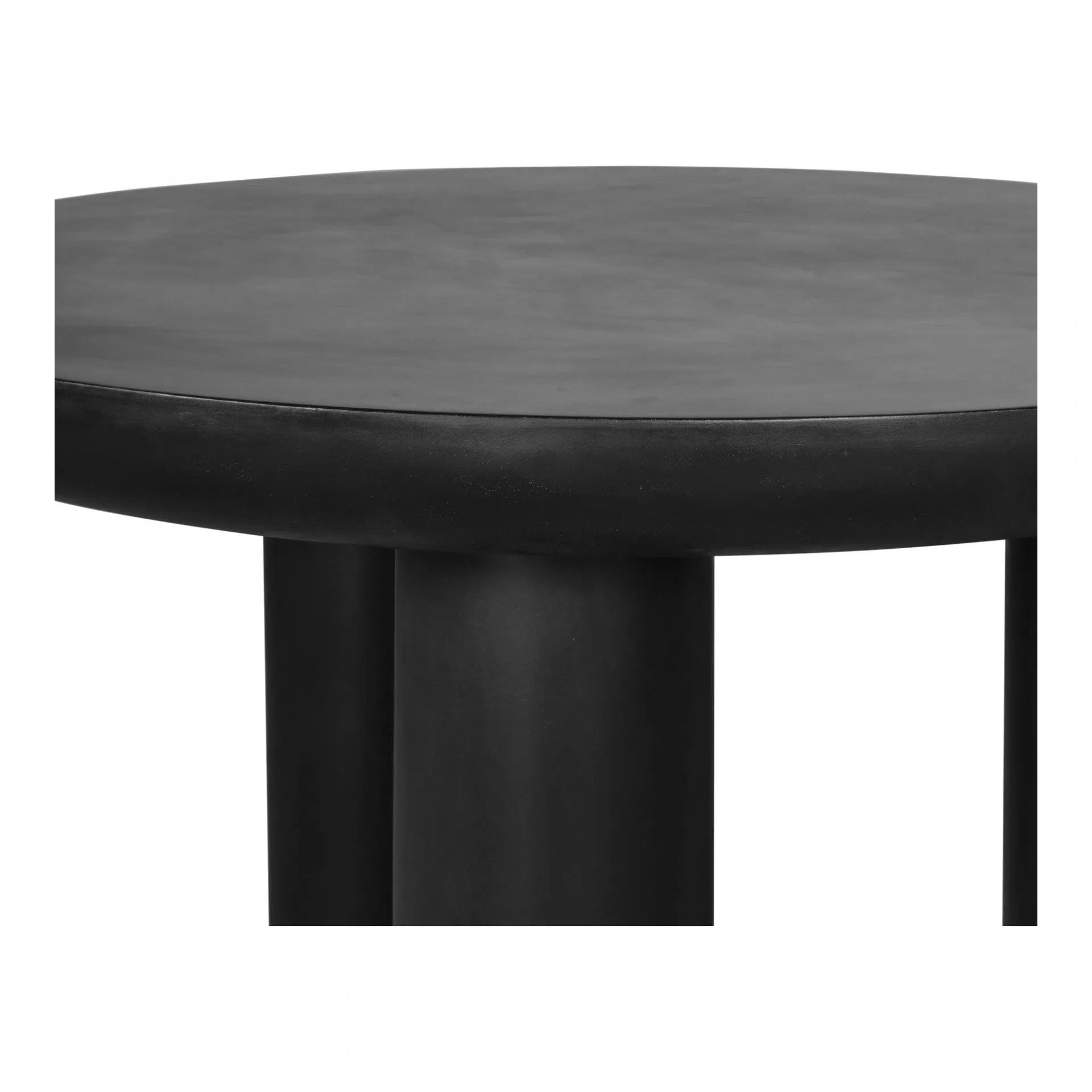 51" Round Black Concrete Outdoor Dining Table Outdoor Dining Tables LOOMLAN By Moe's Home