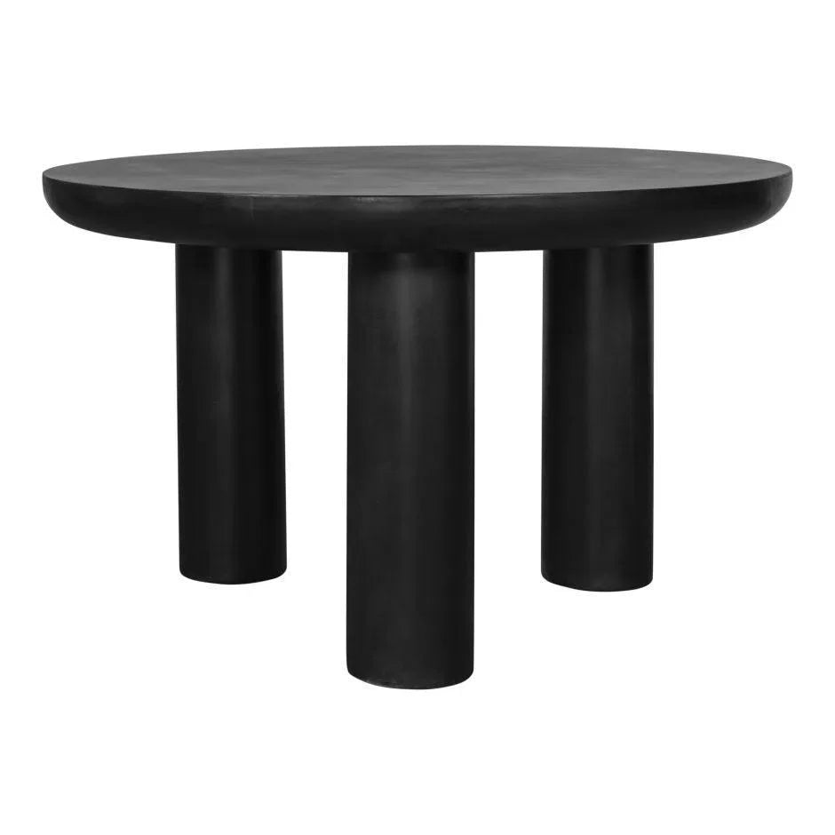 51" Round Black Concrete Outdoor Dining Table Outdoor Dining Tables LOOMLAN By Moe's Home