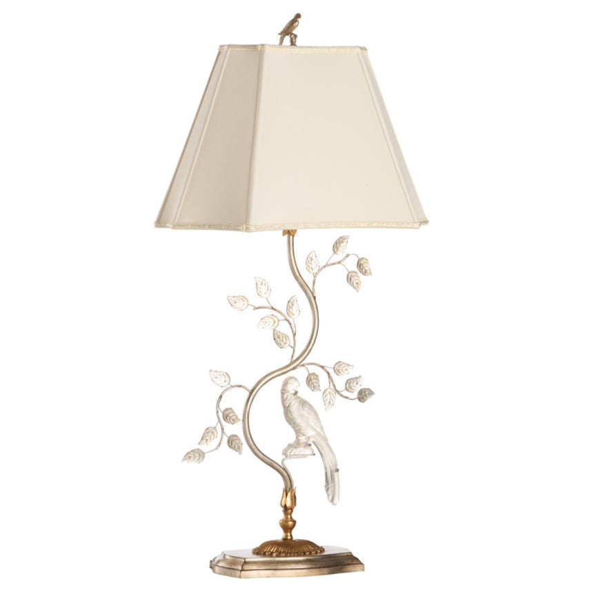 Chelsea House Crystal Bird Silver Table Lamp