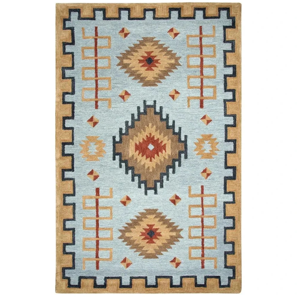 Barn Tribal Light Blue Large Area Rugs For Living Room