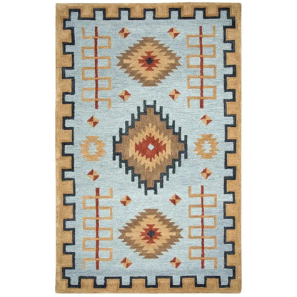 Barn Tribal Light Blue Large Area Rugs For Living Room