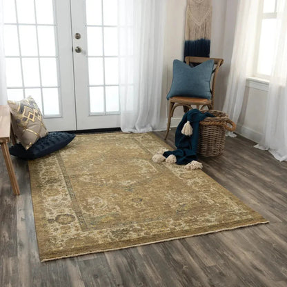 Amla Floral Brown/ Beige Large Area Rugs -- beige