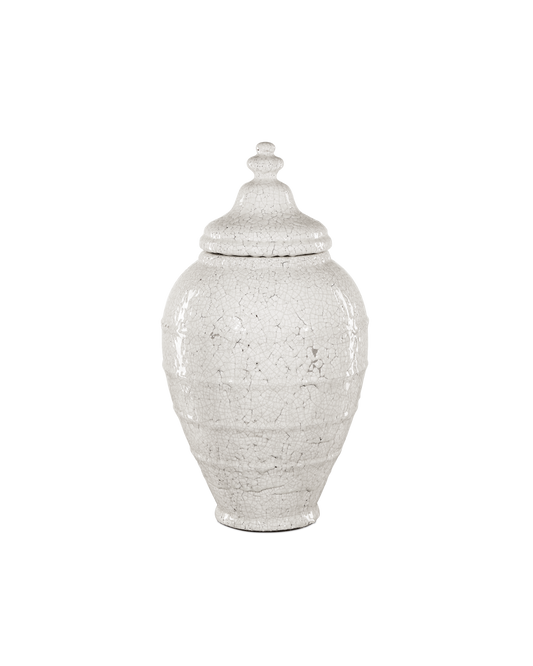 23.5 in. Virginal Terracotta White Jar