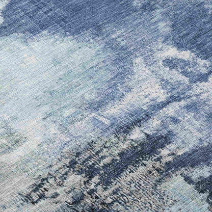 Iriara Blue Washable Indoor-Outdoor Rug