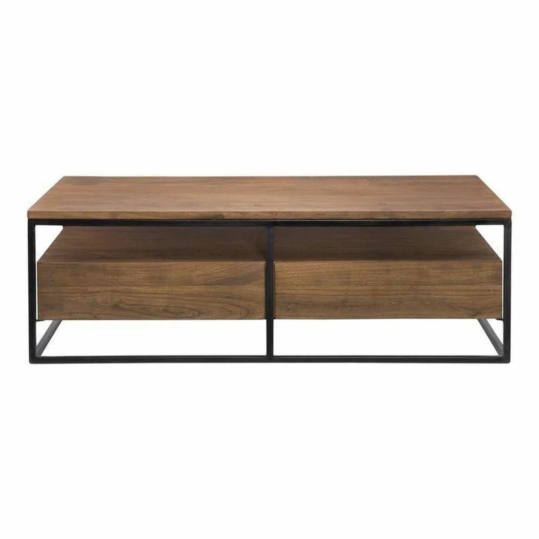 52 Inch Coffee Table Brown Industrial Coffee Tables LOOMLAN By Moe's Home