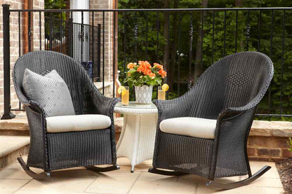 Lloyd Flanders Loom Wicker High Back Porch Outdoor Rocker