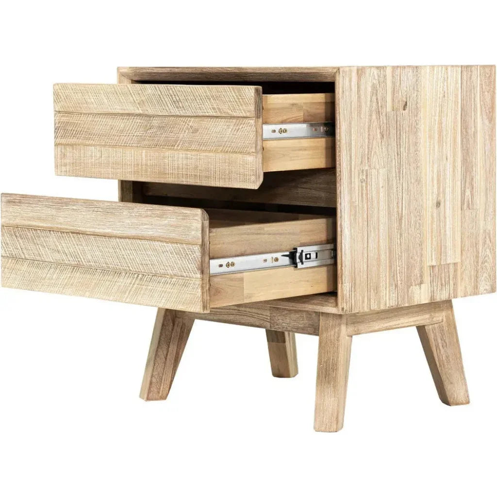 Brown Solid Wood Gia 2 Drawer Nightstand -- view 5