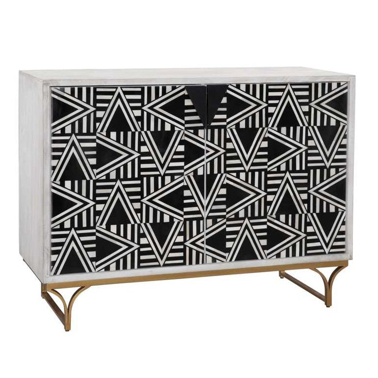 Martina Wood and Resin Black Bar Cabinet - Heirloom Quality Wood