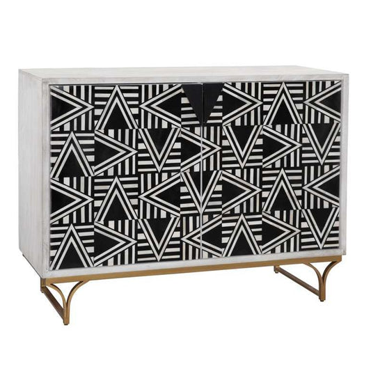 Martina Wood and Resin Black Bar Cabinet - Heirloom Quality Wood