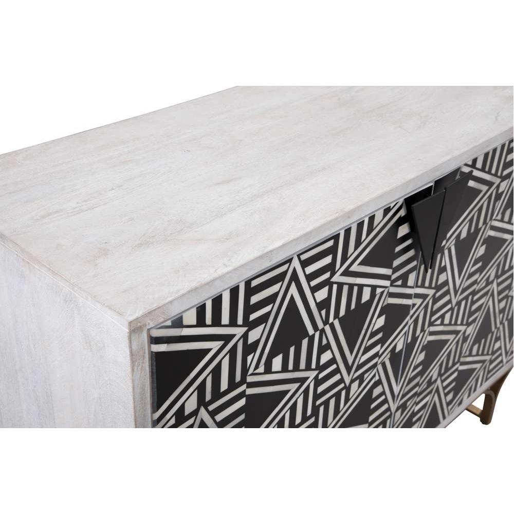 Martina Wood and Resin Black Bar Cabinet - Heirloom Quality Wood - view 7