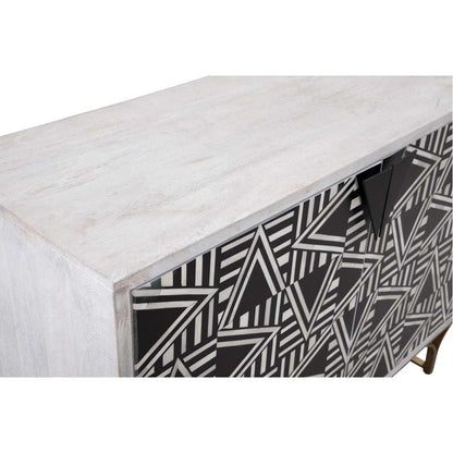 Martina Wood and Resin Black Bar Cabinet - Heirloom Quality Wood - view 7