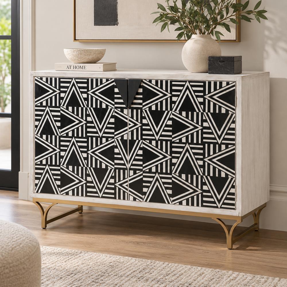 Martina Wood and Resin Black Bar Cabinet - Heirloom Quality Wood - view 2