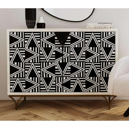 Martina Wood and Resin Black Bar Cabinet - Heirloom Quality Wood - view 3