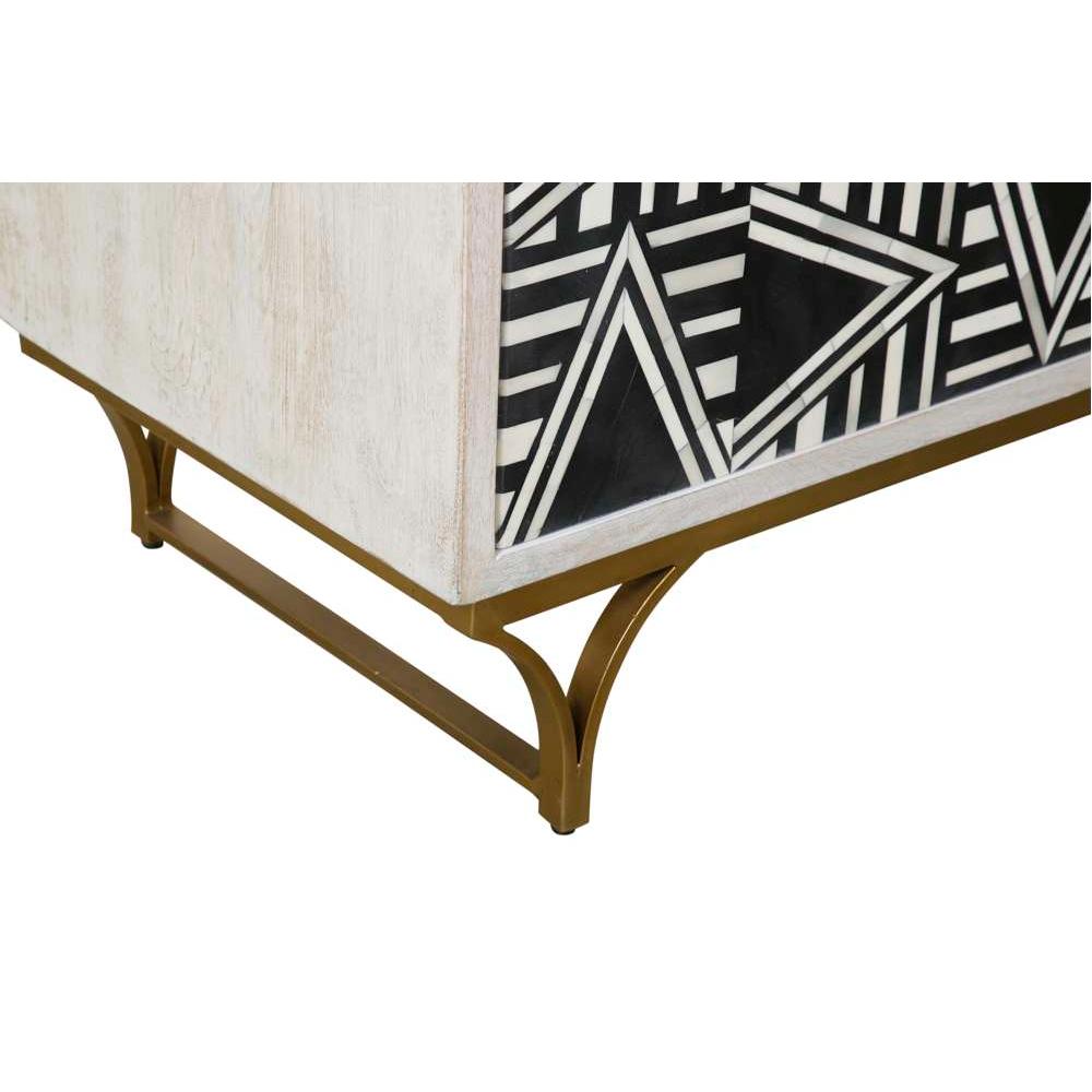 Martina Wood and Resin Black Bar Cabinet - Heirloom Quality Wood - view 9