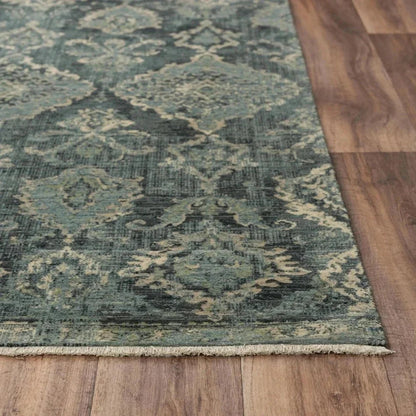 Amen Medallion Blue/ Beige Large Area Rugs - LOOMLAN - LOOMLAN - Area Rugs