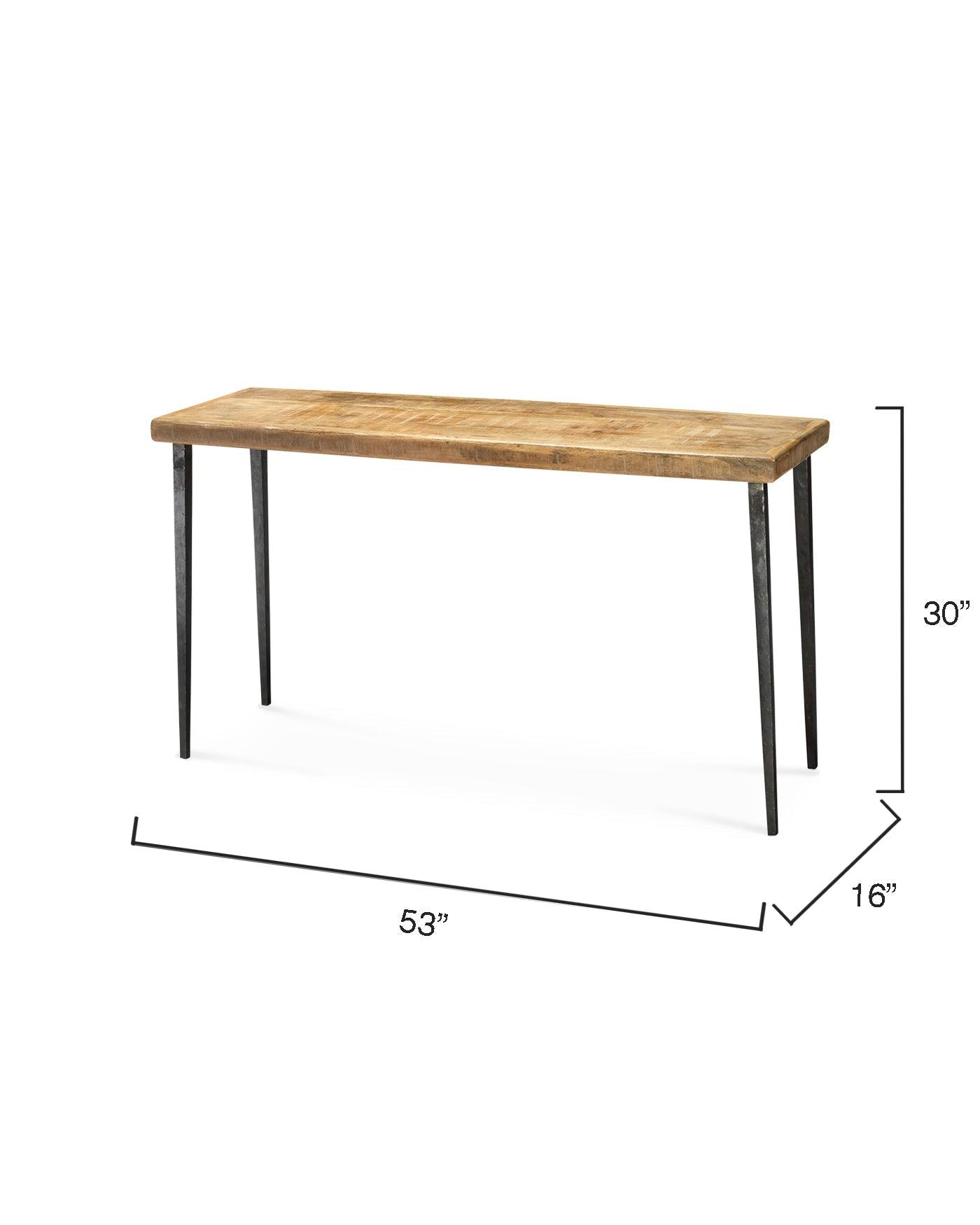 53" Wood Top Metal Base Console Table Console Tables Sideboards and Things By Jamie Young