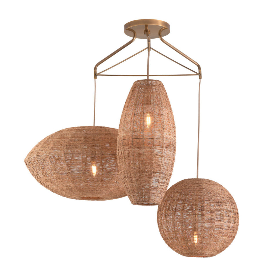 Wildwood Teague Woven Raffia Triple Pendant