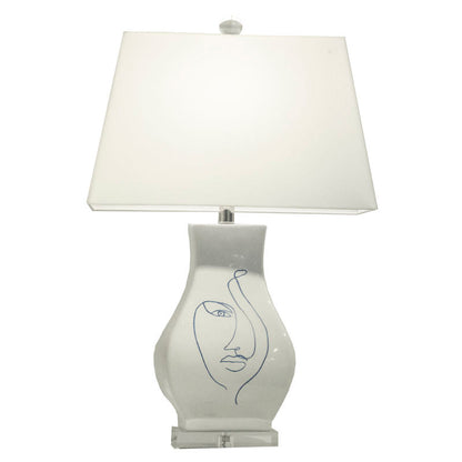 Abstract Portrait Glazed Ceramic Table Lamp-Table Lamps-Wildwood-LOOMLAN