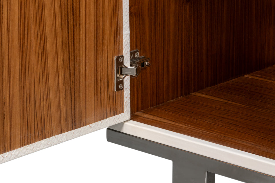 Bronzini White Leather Cover Cabinet