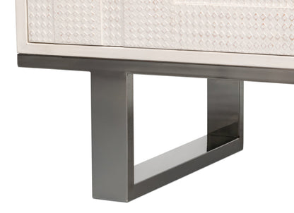 Bronzini White Leather Cover Cabinet