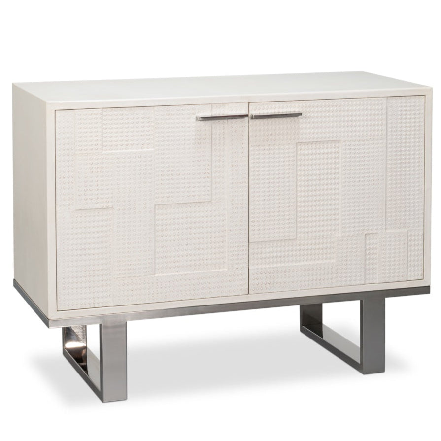 Bronzini White Leather Cover Cabinet